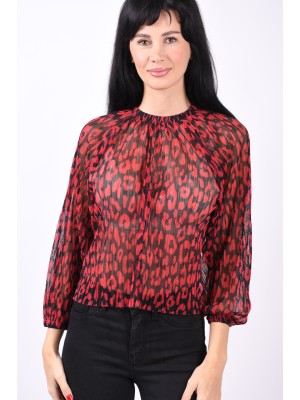 Women Blouse Finteks Collection Rolinda Black/Red